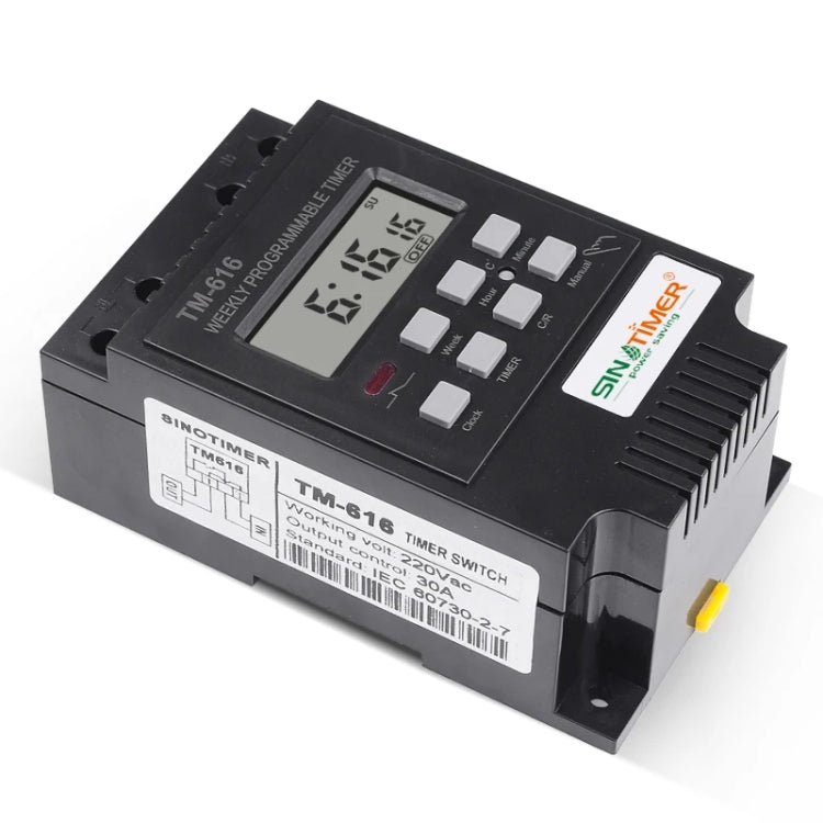 SINOTIMER TM616B-1 110V 30A Weekly Programmable Digital Timer Switch Relay Control - Switch by SINOTIMER | Online Shopping South Africa | PMC TechLife | Buy Now Pay Later Mobicred