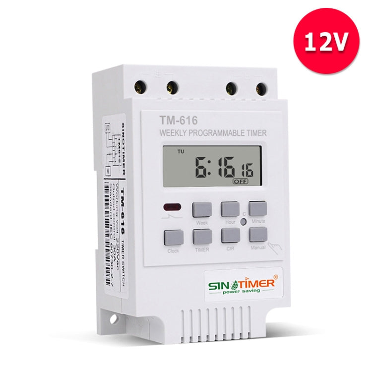 SINOTIMER TM616W-4 12V 30A Weekly Programmable Digital Timer Switch Relay Control - free shipping - PMC TechLife - Order now!
