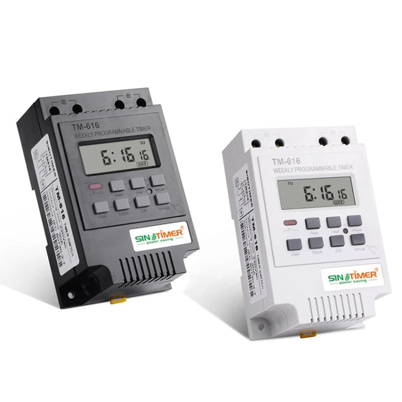 SINOTIMER TM616B-2 220V 30A Weekly Programmable Digital Timer Switch Relay Control