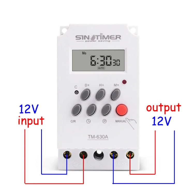 SINOTIMER  TM630A-4  12V DC Timer Switch Din Rail Digital Weekly Programmable Time Relay - free shipping - PMC Jewellery - Order now!