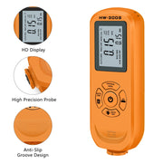 HW-300S High Precision Coating Thickness Gauge Anti-skid Paint Film Gauge(Black Horizontal Screen)