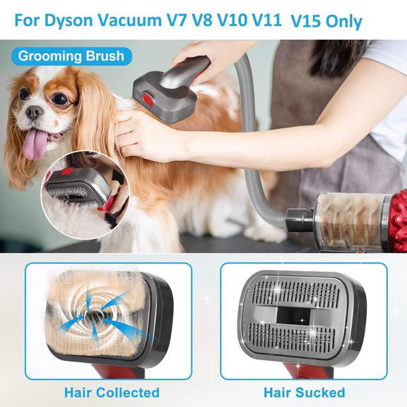 For Dyson V7 V8 V10 V11 V15 Pet 3 In 1 Grooming Suction Head Set With Hose