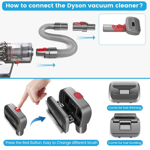 For Dyson V7 V8 V10 V11 V15 Pet 3 In 1 Grooming Suction Head Set With Hose