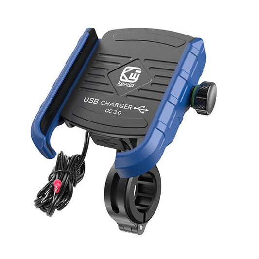 Kewig M8 Motorcycle Navigation Phone Holder Outdoor Riding Charging Bracket(Blue) - free shipping - PMC Jewellery - Order now!