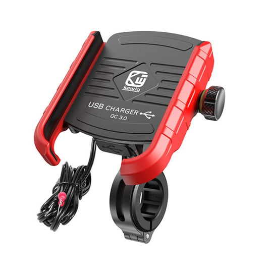 Kewig M8 Motorcycle Navigation Phone Holder Outdoor Riding Charging Bracket(Red) - free shipping - PMC Jewellery - Order now!