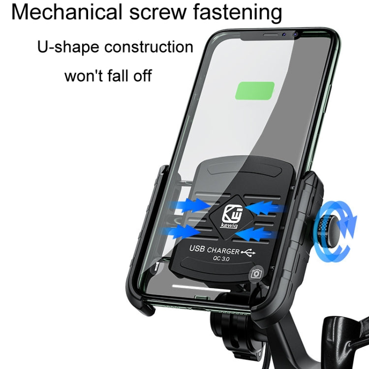 Kewig M8 Motorcycle Navigation Phone Holder Outdoor Riding Charging Bracket(Black) - free shipping - PMC TechLife - Order now!