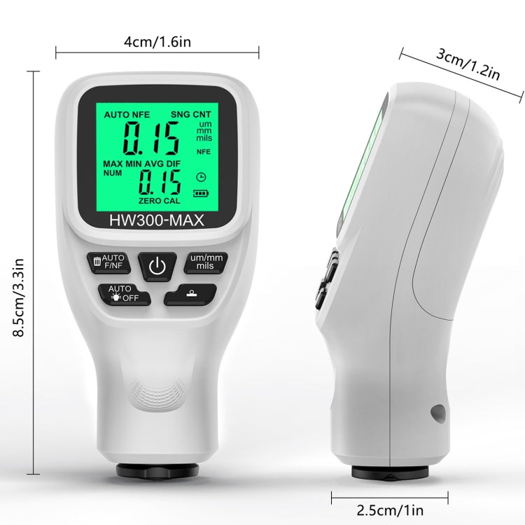 HW300-MAX Coating Thickness Gauge Anti-skid Paint Film Tester(Black) - free shipping - PMC TechLife - Order now!