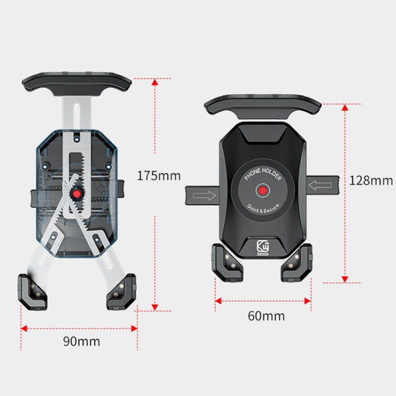 Kewig Motorcycle Heightened Navigation Bracket Outdoor Riding Anti-Theft Cell Phone Holder, Model: M14-C3