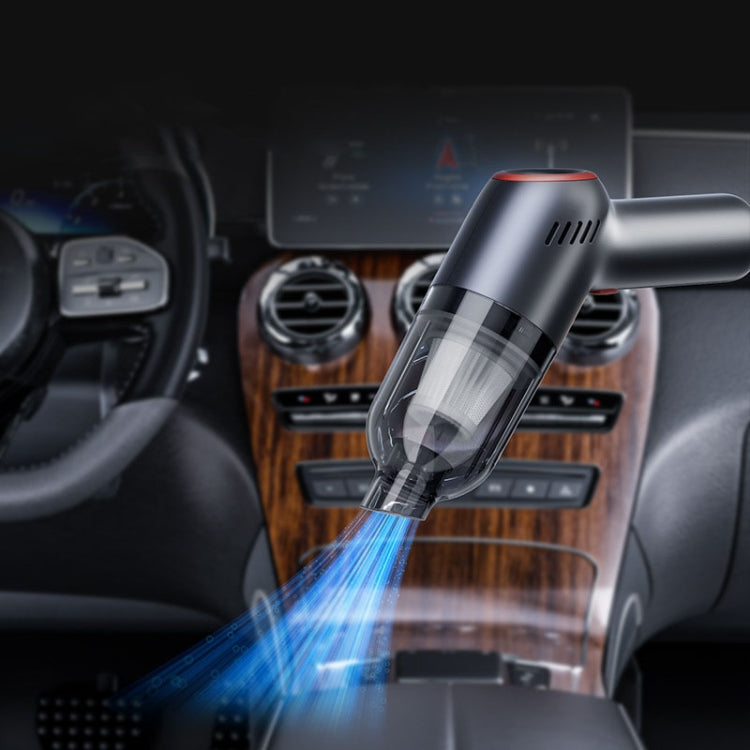 Wireless Charging Car Vacuum Cleaner Mini Handheld High Power Wet and Dry Vacuum Cleaner, Color: Black