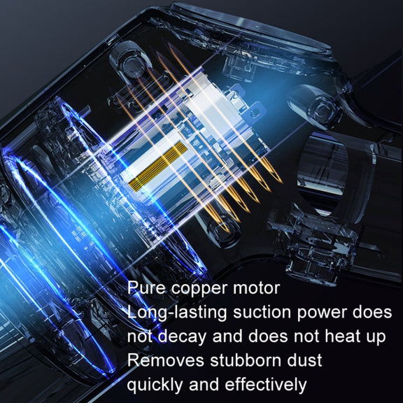Wireless Charging Car Vacuum Cleaner Mini Handheld High Power Wet and Dry Vacuum Cleaner, Color: Blue