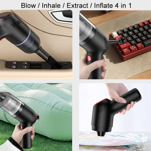 Wireless Charging Car Vacuum Cleaner Mini Handheld High Power Wet and Dry Vacuum Cleaner, Color: Black