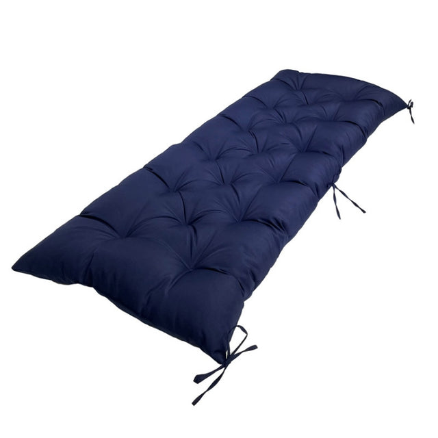 120x50x8cm Outdoor Bench Water-resistant Sunscreen Thickened Soft Cushion(Navy Blue)