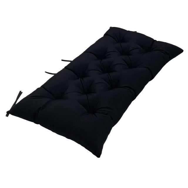 150x50x8cm Outdoor Bench Water-resistant Sunscreen Thickened Soft Cushion(Black)