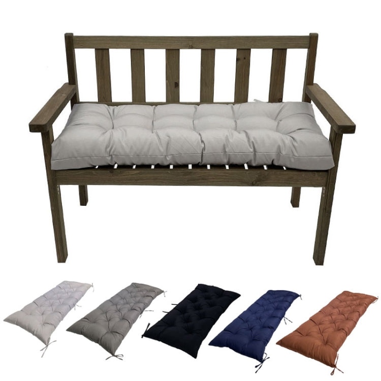 120x50x8cm Outdoor Bench Water-resistant Sunscreen Thickened Soft Cushion(Black)