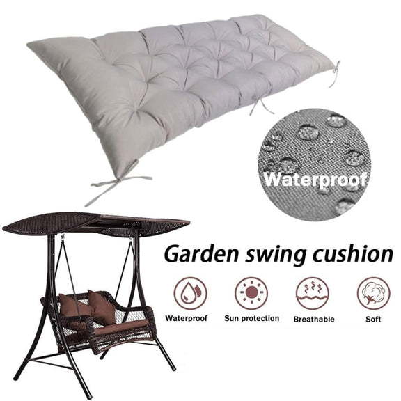 120x50x8cm Outdoor Bench Water-resistant Sunscreen Thickened Soft Cushion(Black)