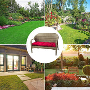 120x50x8cm Outdoor Bench Water-resistant Sunscreen Thickened Soft Cushion(Deep Coffee)
