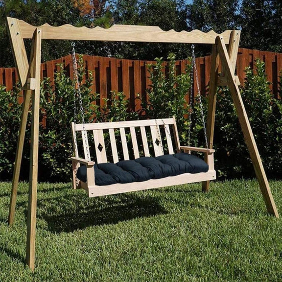 120x50x8cm Outdoor Bench Water-resistant Sunscreen Thickened Soft Cushion(Black)