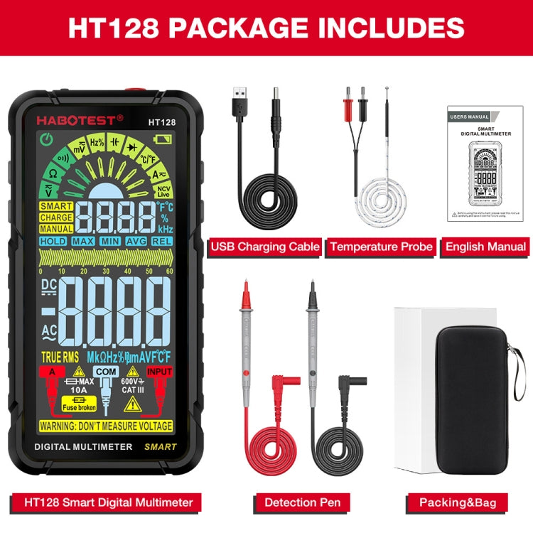 HABOTEST Automatic Range Digital Display Ultra-Clear Intelligent Current Multimeter - free shipping - PMC Jewellery - Order now!