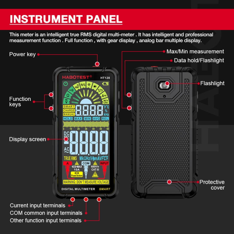 HABOTEST Automatic Range Digital Display Ultra-Clear Intelligent Current Multimeter - free shipping - PMC Jewellery - Order now!