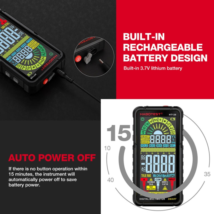 HABOTEST Automatic Range Digital Display Ultra-Clear Intelligent Current Multimeter - free shipping - PMC Jewellery - Order now!