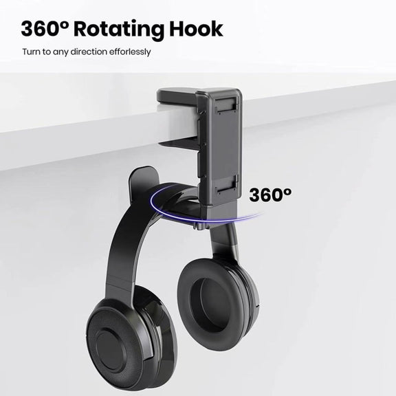 360 Degree Rotation Headset Bracket With Game Handle Organizer(White)