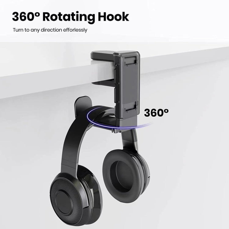 360 Degree Rotation Headset Bracket With Game Handle Organizer(White)