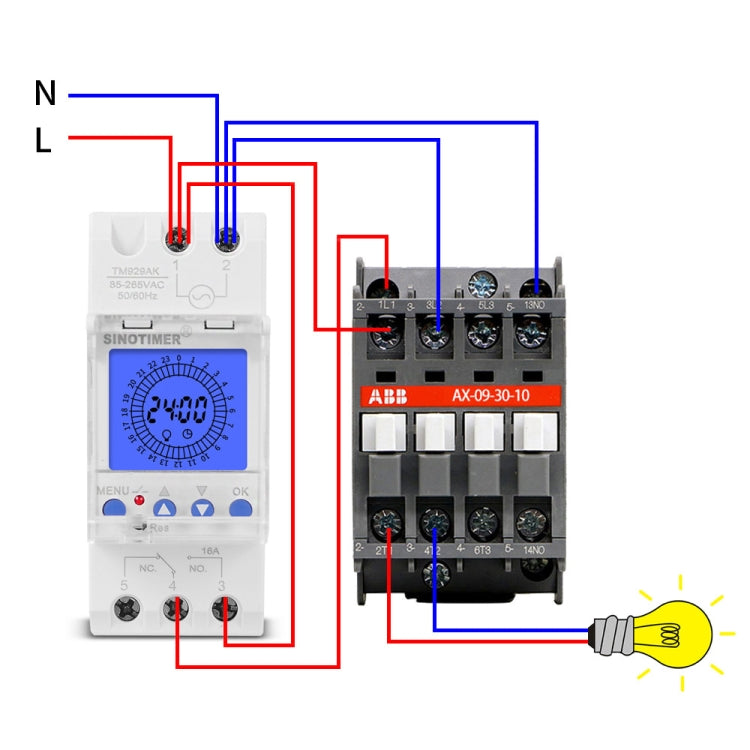 SINOTIMER  TM929AKL 85-265V 16A 24hrs Digital Analogue Din Module Time Switch With Backlight - Switch by SINOTIMER | Online Shopping South Africa | PMC TechLife | Buy Now Pay Later Mobicred
