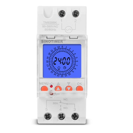SINOTIMER  TM929BKL 85-265V 30A 24hrs Digital Analogue Din Module Time Switch With Backlight - free shipping - PMC Jewellery - Order now!