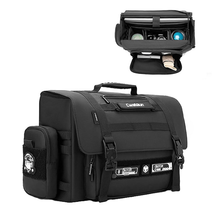 Cwatcun D115 Shoulder Crossbody Waterproof Leather Film DSLR Camera Bag, Color: Black Medium - free shipping - PMC TechLife - Order now!