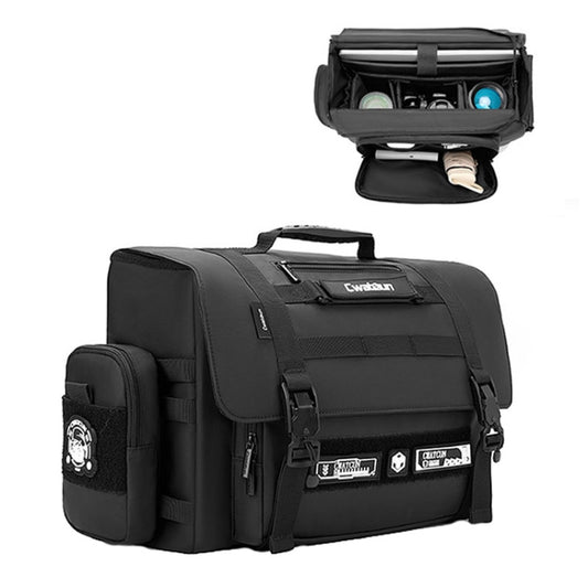 Cwatcun D115 Shoulder Crossbody Waterproof Leather Film DSLR Camera Bag, Color: Black Medium - free shipping - PMC Jewellery - Order now!