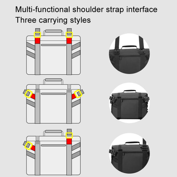 Cwatcun D115 Shoulder Crossbody Water-resistant Leather Film DSLR Camera Bag, Color: Black Large