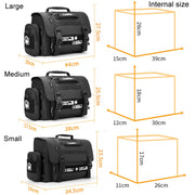 Cwatcun D115 Shoulder Crossbody Water-resistant Leather Film DSLR Camera Bag, Color: Black Large