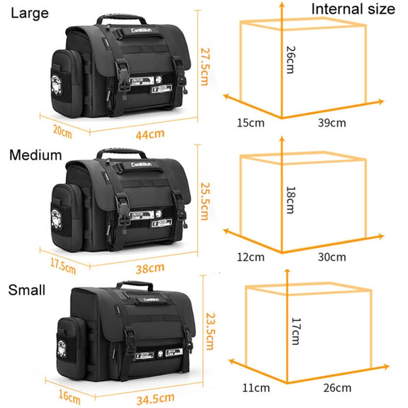 Cwatcun D115 Shoulder Crossbody Water-resistant Leather Film DSLR Camera Bag, Color: Black Large