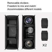 Cwatcun D115 Shoulder Crossbody Water-resistant Leather Film DSLR Camera Bag, Color: Black Medium