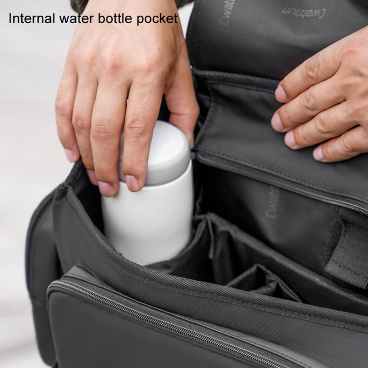 Cwatcun D115 Shoulder Crossbody Waterproof Leather Film DSLR Camera Bag, Color: Black Small - free shipping - PMC TechLife - Order now!