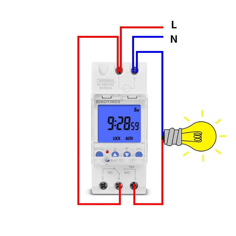SINOTIMER TM928SAKL 85-265V 16A  1 Second to 168 Hours Programmable Electronic Time Switch - Switch by SINOTIMER | Online Shopping South Africa | PMC TechLife | Buy Now Pay Later Mobicred