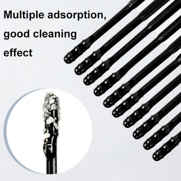 20pcs /box Spiral Sticky Ear Cleaning Cotton Swab Disposable Ear Cleaning Spoon(Black)