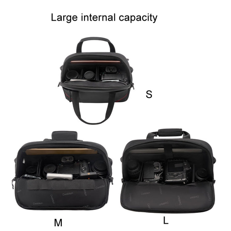 Cwatcun D109 Portable Casual Water-resistant Multi-Function Camera Storage Photography Bag, Color: Medium Black