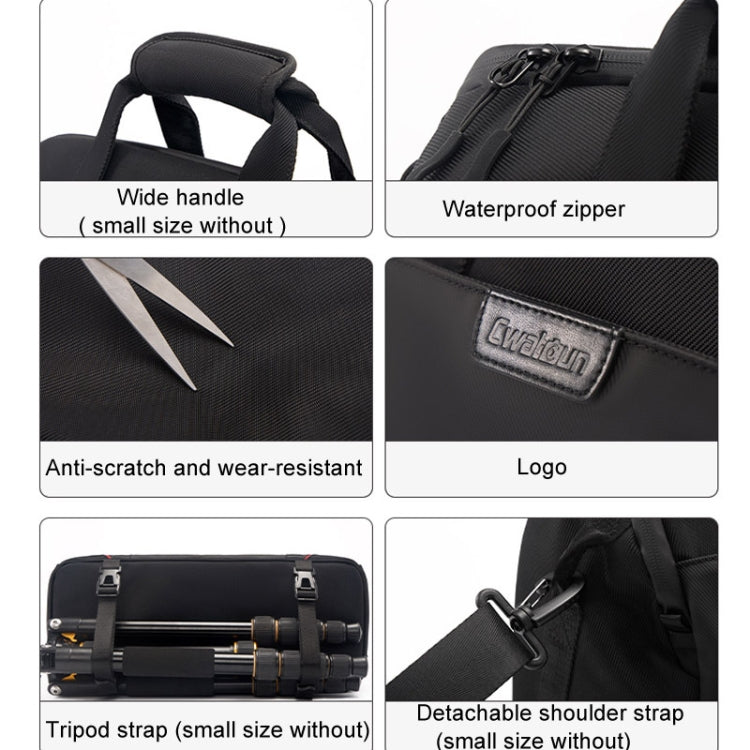 Cwatcun D109 Portable Casual Water-resistant Multi-Function Camera Storage Photography Bag, Color: Small Black