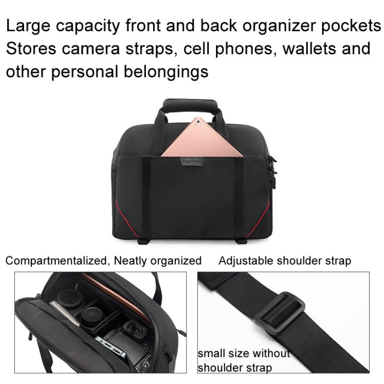 Cwatcun D109 Portable Casual Water-resistant Multi-Function Camera Storage Photography Bag, Color: Medium Black