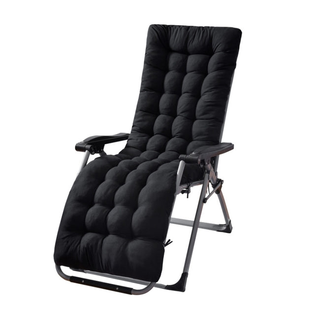 170x53x8cm Thickened Slip-on Home Recliner Cushion Garden Rocking Chair Cushion(Black)
