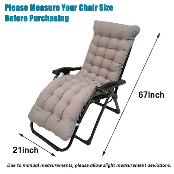170x53x8cm Thickened Slip-on Home Recliner Cushion Garden Rocking Chair Cushion(Black)