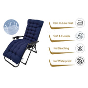 170x53x8cm Thickened Slip-on Home Recliner Cushion Garden Rocking Chair Cushion(Black)