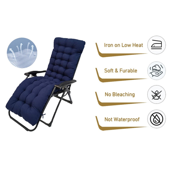 170x53x8cm Thickened Slip-on Home Recliner Cushion Garden Rocking Chair Cushion(Grey)