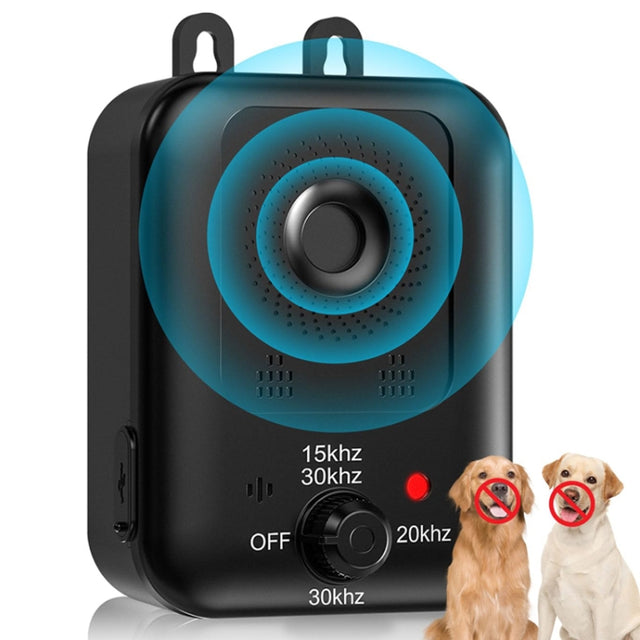 Non-Shock Dog Barking Deterrent Device Ultrasonic Bark Stopper Dog Repeller(Black)