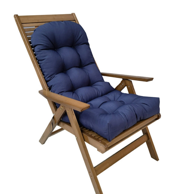 110x50cm Dome Water-resistant Sun-proof Garden Folding High Back Chair Cushions, Color: Navy Blue