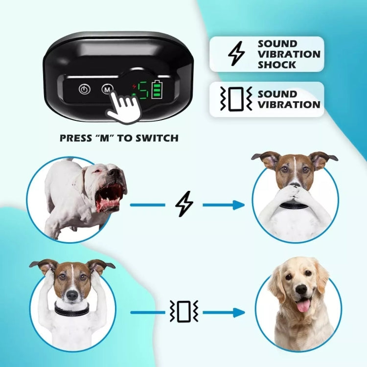 Anti-False Triggering Dog Bark Collar Water-resistant Bark Stopper with 5 Adjustable Sensitivity(Black)