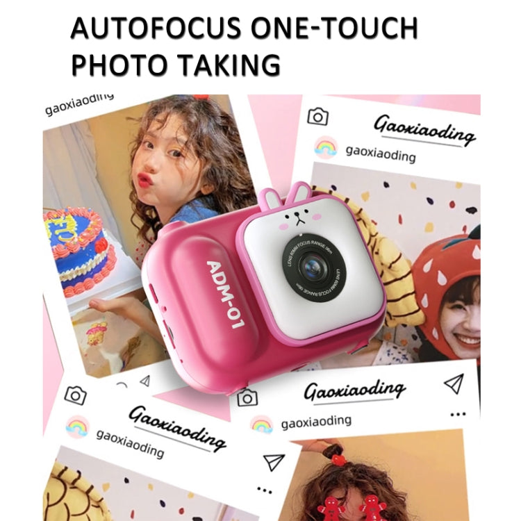 2.4 Inch IPS Screen 48MP Dual Lens Kids Digital Camera Mini Video Camera With 32G TF Card Pink Bunny