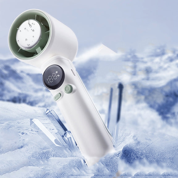 Turbo Handheld Small Fan Outdoor 100-speed Cooling Fan Built-in 4000 mAh Battery(White)