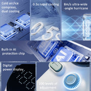 Turbo Handheld Small Fan Outdoor 100-speed Cooling Fan Built-in 4000 mAh Battery(White)